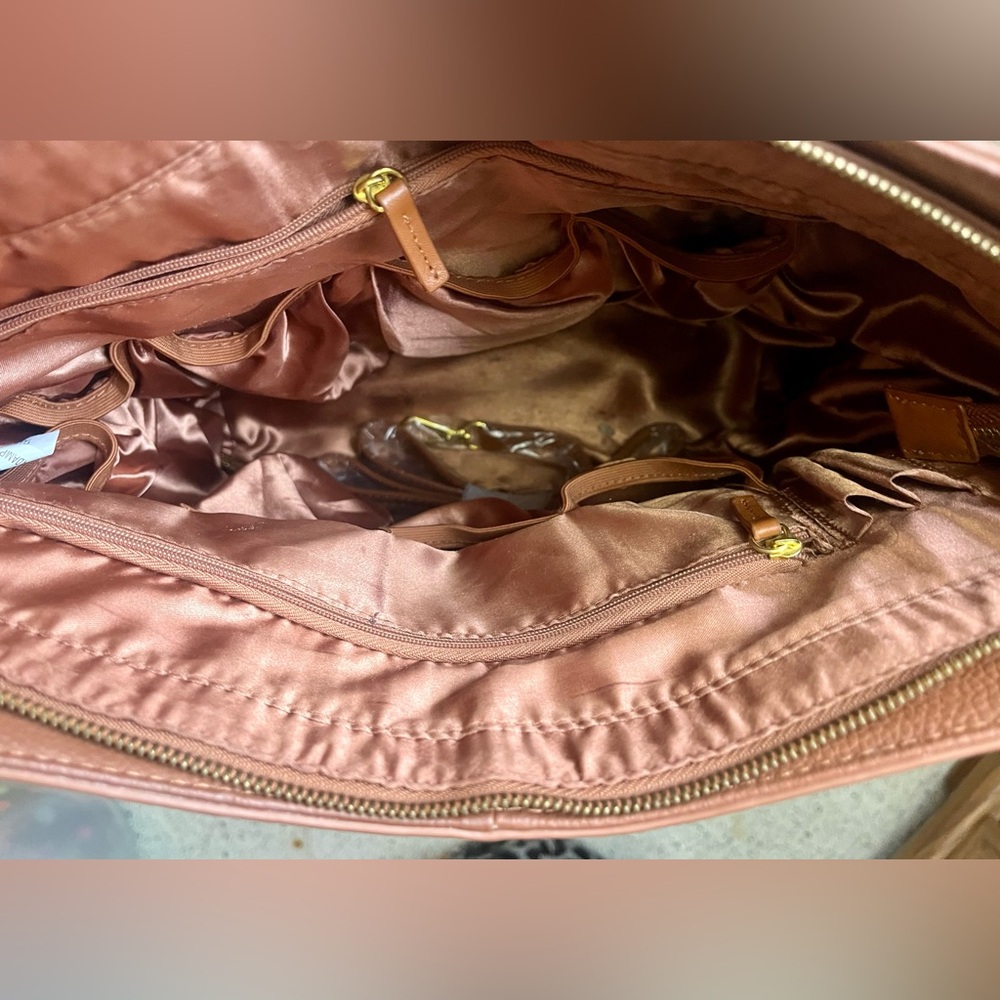Joy & Iman Alexandria Leather Tan Tote with Matching Crossbody - Everyday Chic - Picture 6 of 12